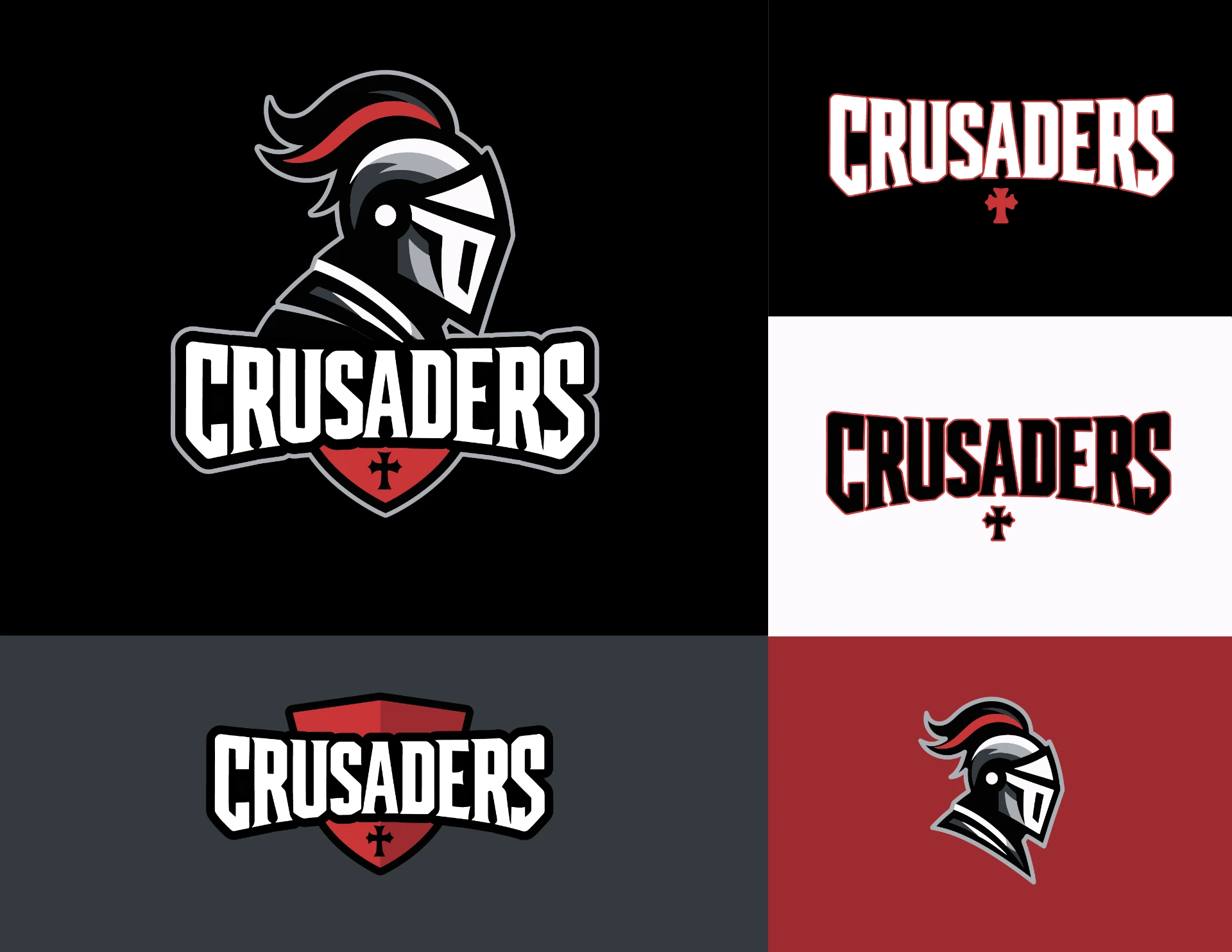 Crusaders logo and wordmark lockup system