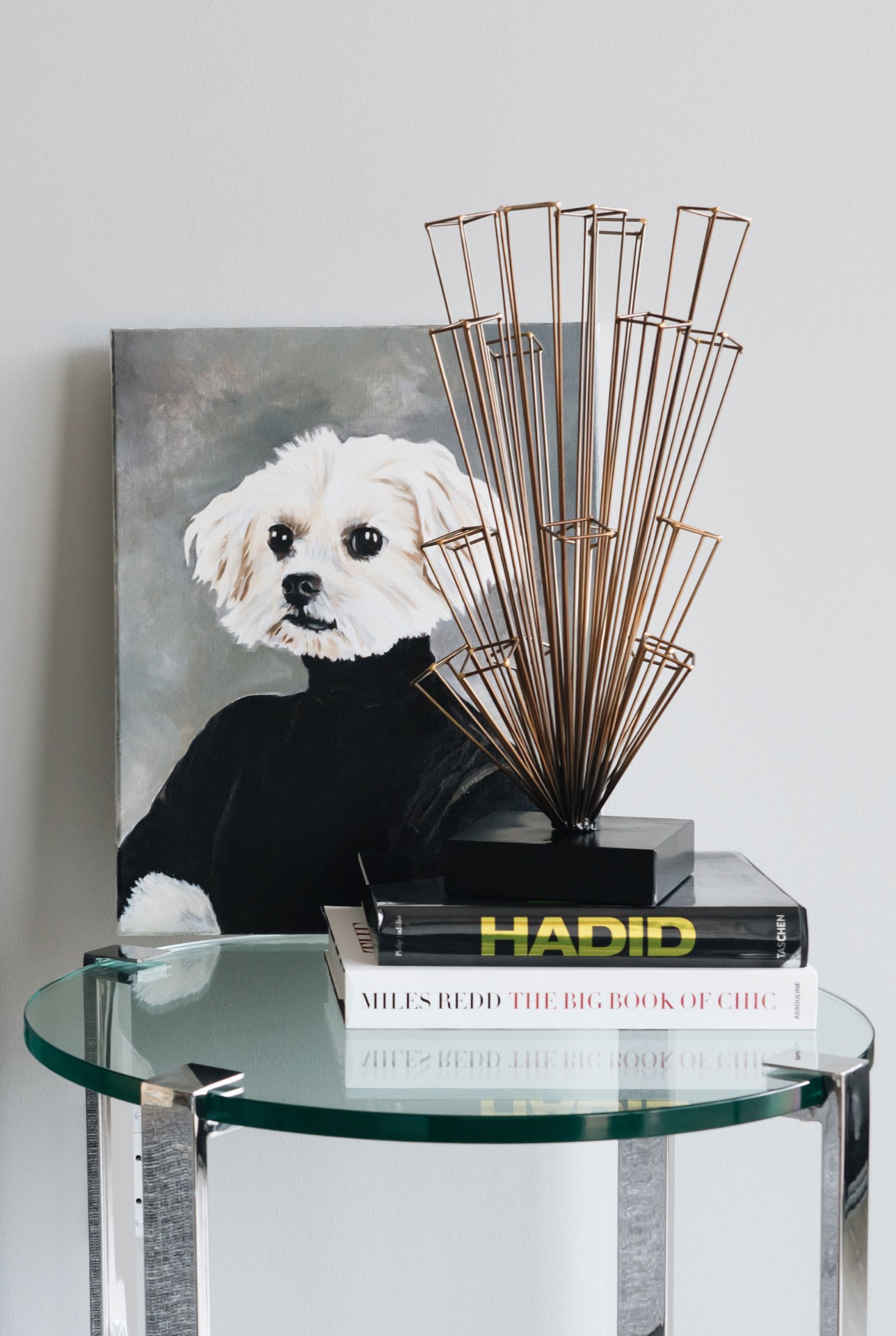 Pet portrait styled vignette
