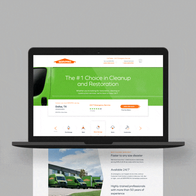 SERVPRO interface animation