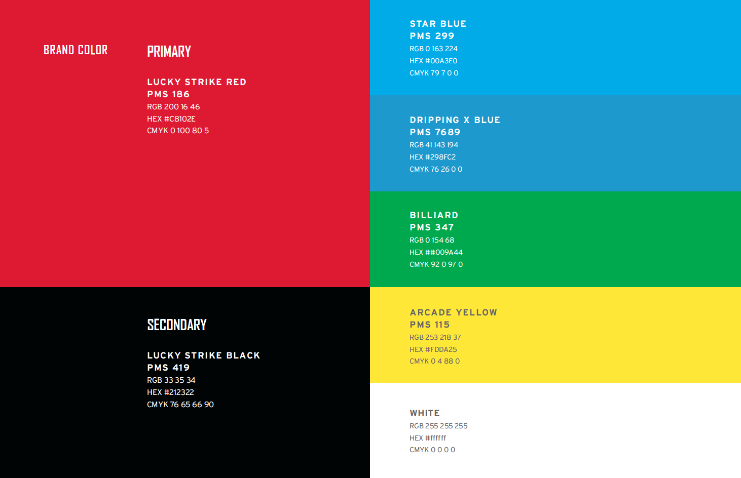 Lucky Strike color palette