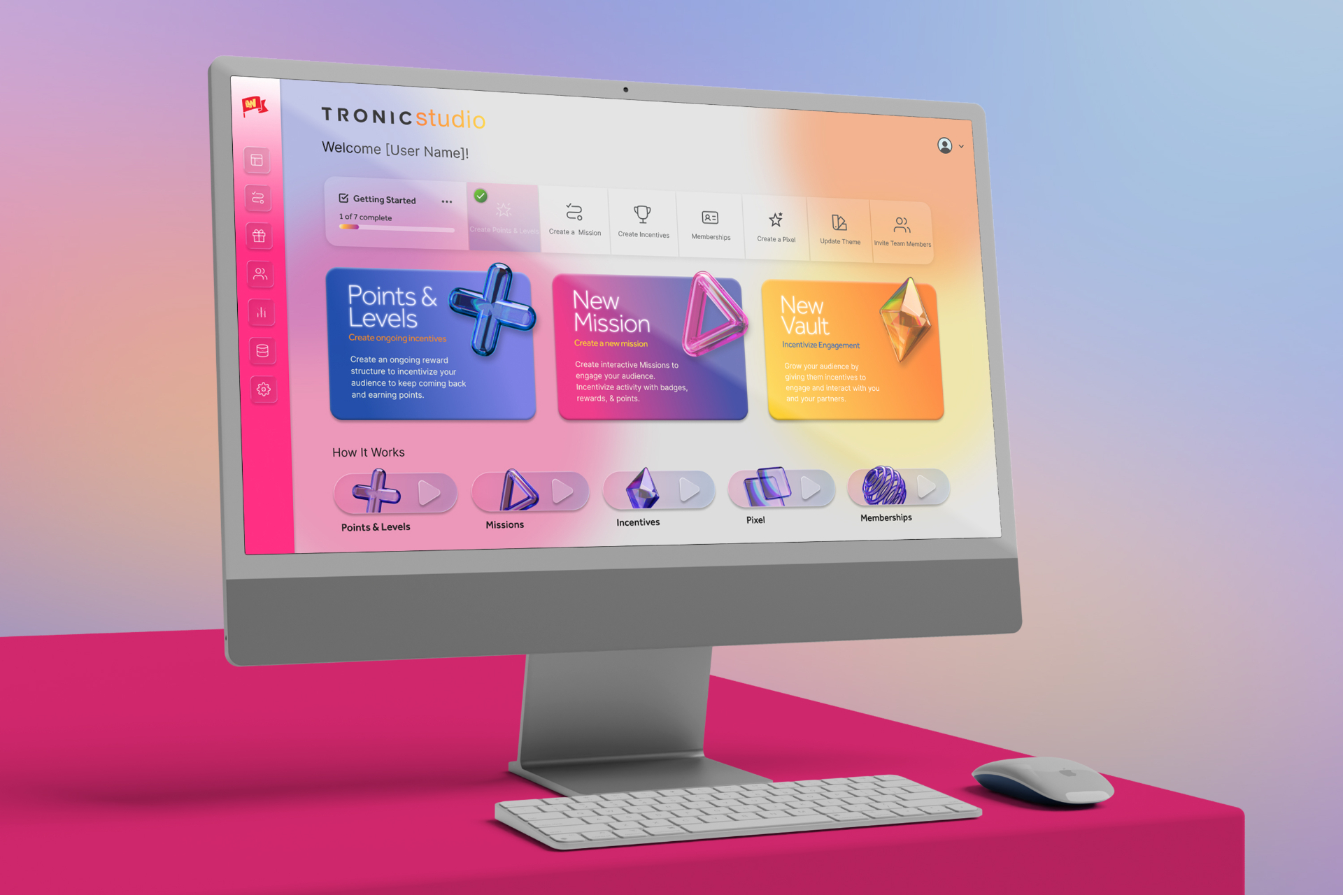 Tronic Studio home dashboard