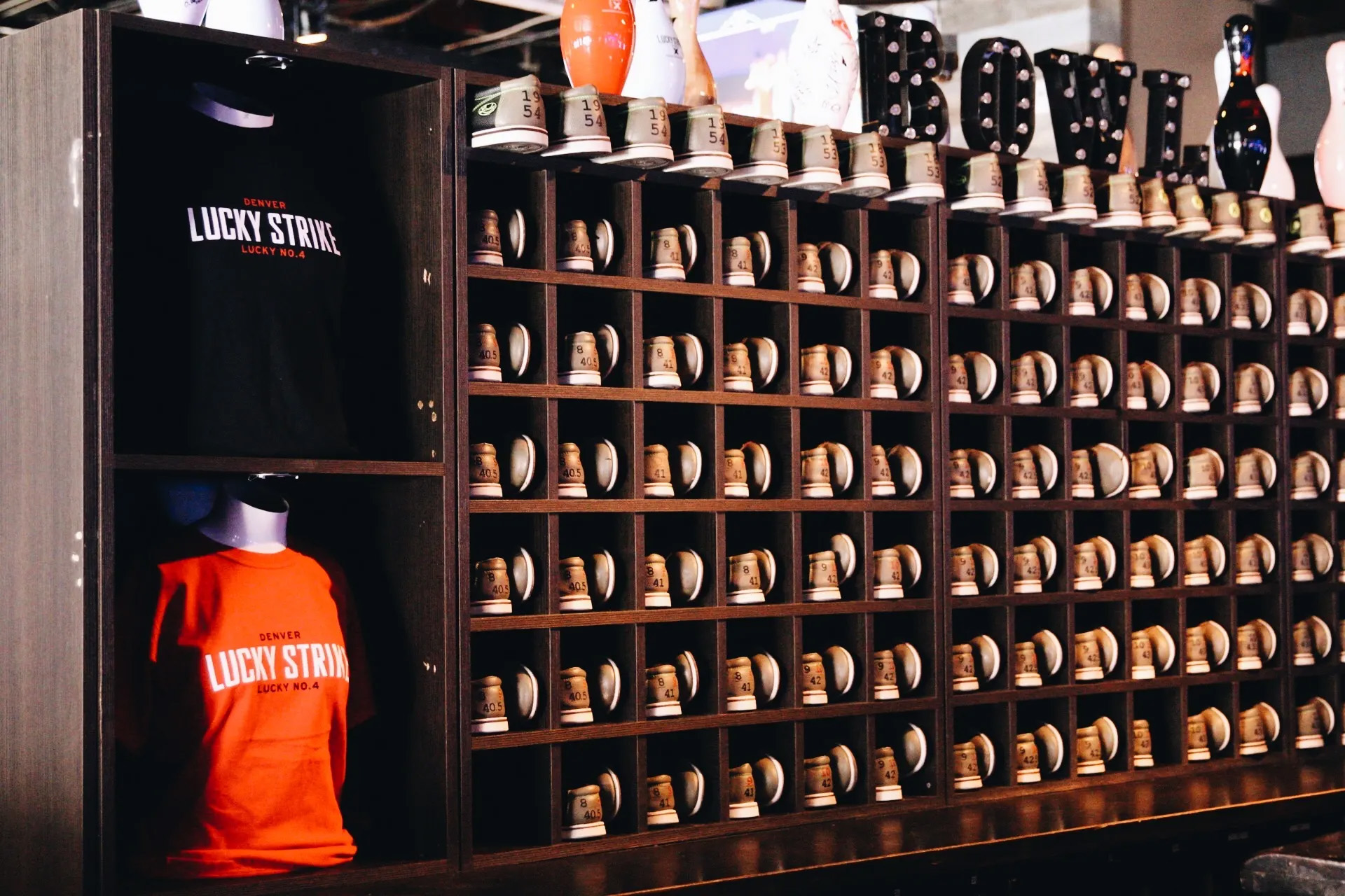 Lucky Strike shelves