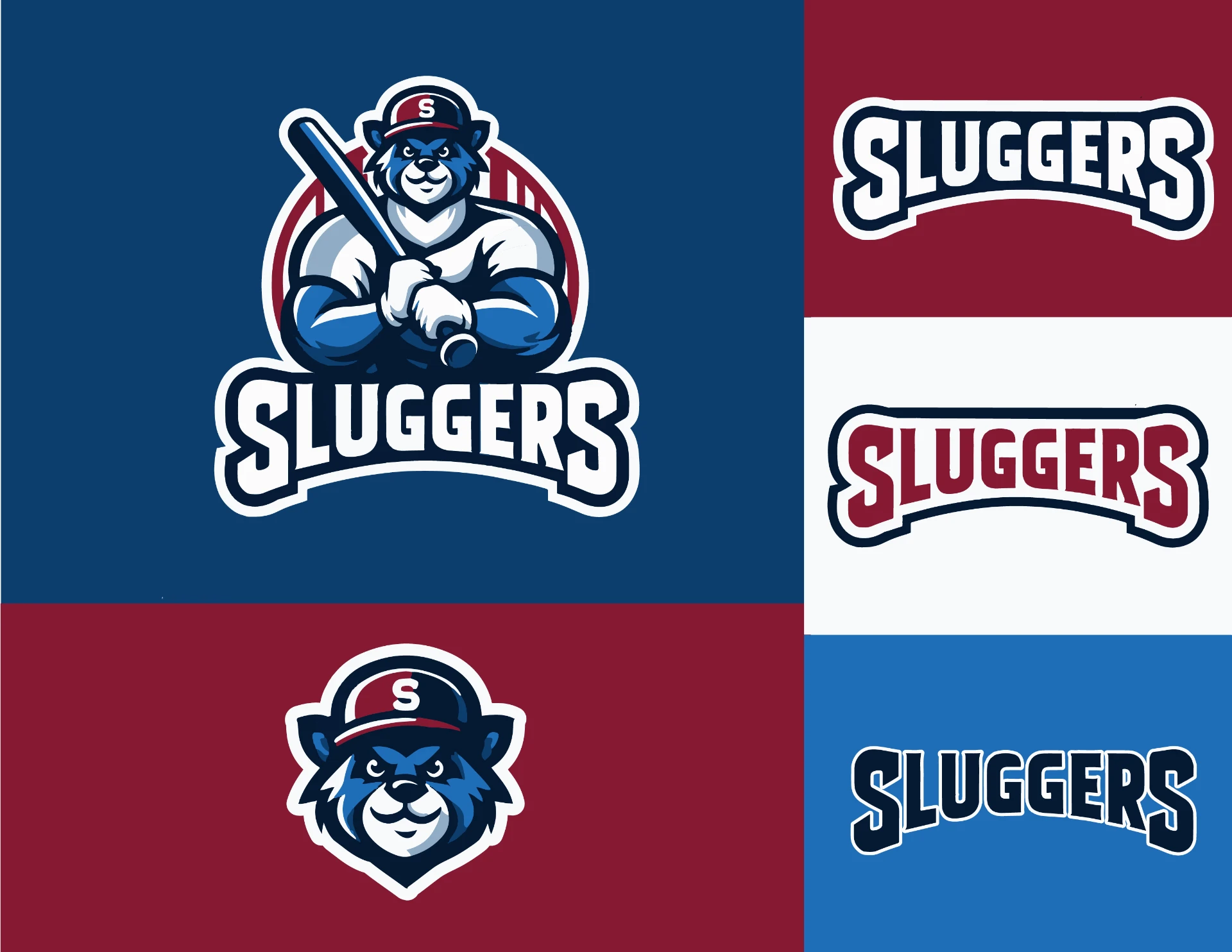 Sluggers logo and wordmark lockup system