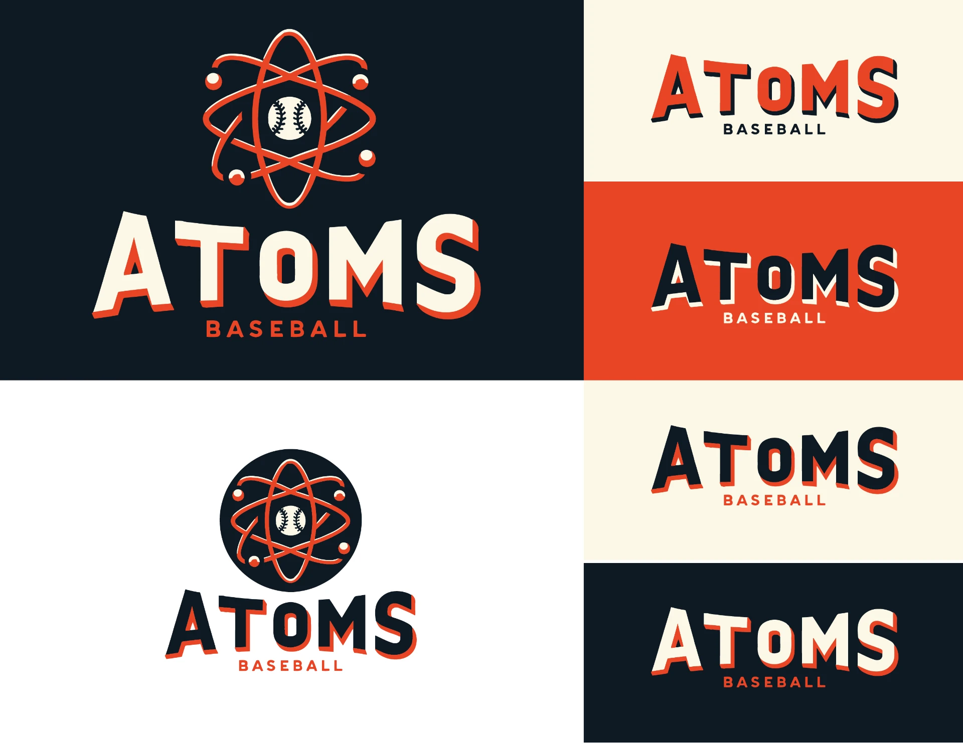 Atoms logo and wordmark lockup system